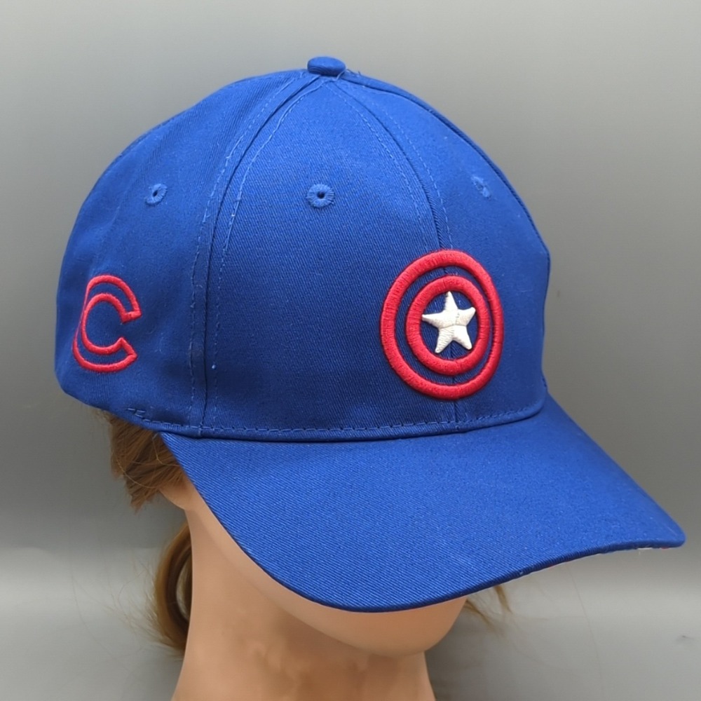Chicago Cubs Captain America Hat SGA Special Ticket Hat July 2, 2024 Marvel Blue